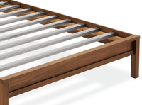 Lit à baldaquin pliable en bois de manguier massif sculpté à la main avec tête de lit éclairée – Vente en gros |   Lit plateforme à baldaquin avec tête de lit cintrée