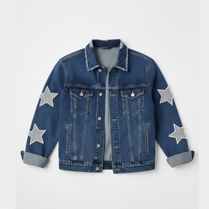 Veste en jean tendance pour femmes et hommes avec motif étoile – Veste en jean décontractée coupe slim pour le streetwear printemps-automne - Product Image 4