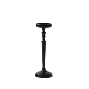 Nouvelle arrivée : porte-bougie pour décoration intérieure, finition noire, support pour bougie pilier en aluminium coulé, fait main, personnalisé - Product Image 1