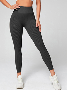 Leggings de yoga sin costuras de cintura alta para mujer, control de abdomen, elastano/nailon, pantalones de gimnasio, efecto fruncido en glúteos, personalizados para fitness - Product Image 2