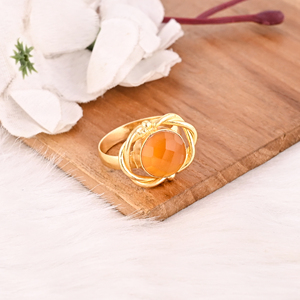 Elegant Hydro Citrine <b>Adjustable</b> <b>Ring</b> Handmade Gemstone Jewelry for Women - Product Image 4