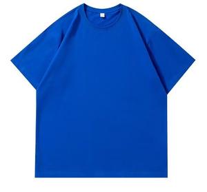 T-shirt décontracté pour homme en coton pur 220g, couleur unie, coupe ample, absorbant la transpiration, avec logo personnalisé OEM. - Product Image 3