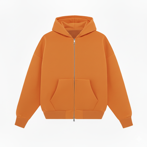 Unisex Oversized <b>Hooded</b> <b>Zip</b>-Up Sweatshirt Solid Color Cotton French Terry Casual Winter Wear Digital Printing Breathable - Product Image 6