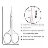 Ciseaux de coupe d'ongles à cuticules incarnés manucure russe pédicure outils de soin des ongles en acier inoxydable avec pointe pointue