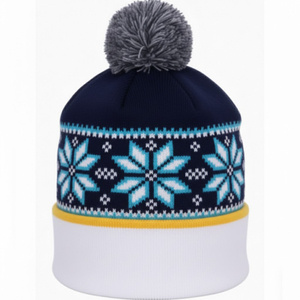 Gorros de lana 100% tejidos para invierno, con logotipo personalizado bordado, diseño argyle a la moda para hombres y mujeres, ropa de playa, jacquard. - Product Image 1