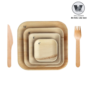 LOS MÁS VENDIDOS Platos Desechables para Ensalada Cuadrados de 10 Pulgadas, Platos Rígidos de Hoja de Palma, Libres de Químicos, Biodegradables, para Suministros de Catering - Product Image 4