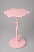 Mesa Auxiliar/Lateral Ecológica Hecha a Mano con Forma de Flor y Adorno de Mariposa Rosa, Linda Mesa de Centro para Habitación Infantil, Decoración de Guardería, Diwali