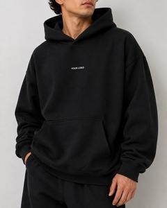 Sudadera con Capucha para Hombre, de Forro Polar, Color Sólido, Corte Holgado, Bolsillo Delantero, Estilo Casual para Otoño, Manga Regular, Tejido de Punto, Logotipo Personalizado - Product Image 5