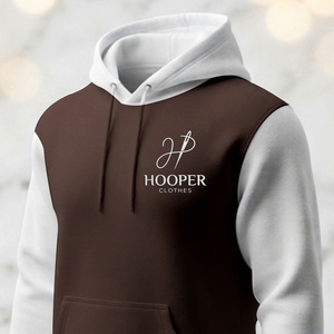 Sudadera con Capucha para Hombre, Color Marrón-Blanco, Diseño Personalizado, Poliéster/Algodón Transpirable, Ropa Hooper Sostenible, Superventas - Product Image 5