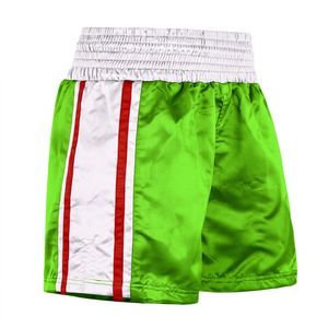 Shorts de boxe unisexes bleu marine, blanc, rayures rouges, taille élastique, respirants, séchage rapide, écologiques, 100% polyester, vêtements de sport - Product Image 6