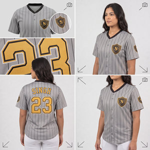 เสื้อซอฟต์บอลผู้หญิงแบบกำหนดเอง เสื้อกีฬาทีมแบบระบายอากาศได้ดี ผลิตจากโพลีเอสเตอร์ ซับเหงื่อและระบายความร้อนได้ดี - Product Image 5