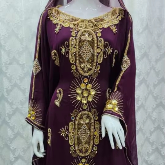 Royal Purple Wedding Dress - Elegant Floor-Length Design