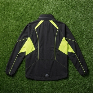 <b>Men</b> Black Lime Green Color Block Windbreaker <b>Jacket</b> Full Zip Mesh Panel Lightweight <b>Running</b> Sports <b>Jacket</b> - Product Image 6
