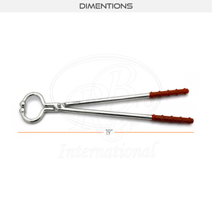 Porte-bœufs en acier inoxydable avec poignée longue et poignées en PVC, finition satinée, 19 pouces, outil de manipulation du bétail, Rizbro International - Product Image 4