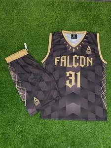 Ensemble de maillot de basket-ball Falcon sublimé 31 unisexe pour adulte, débardeur à col en V en polyester à séchage rapide avec short à cordon de serrage - Product Image 3