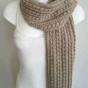 Bufanda de punto unisex para esquí - Cuello térmico grueso acanalado - Bufandas de ganchillo cálidas con logo personalizado al por mayor - Product Image 5