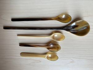 Combo Horn Spoons Spoons collection Buffalo Horn Spoon Handmade buffalo horn spoon Exquisite Horn Kitchen Utensils Natural Craft - Product Image 2