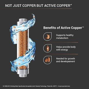 Purificador de agua Aqua Moor blanco y rosa, acrílico, con filtro de ósmosis inversa, cobre y zinc, pantalla digital, tanque de almacenamiento de 12 litros, tecnología alcalina de cobre y zinc. - Product Image 6