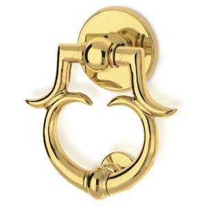 Battant de porte en laiton jaune vif, finition laiton antique, pour portes vintage, battant de porte en laiton design moderne - Product Image 1