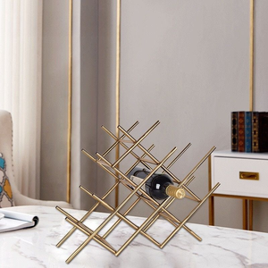 Support de rangement pour bouteilles en or pour la cuisine, la décoration de la maison, le salon, porte-bouteilles, décoration intérieure - Product Image 1