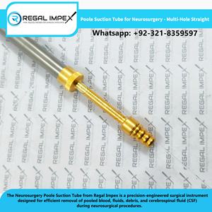 ชุดอุปกรณ์ดูดของเหลวแบบใช้ซ้ำได้ พร้อมข้อต่อแบบมีหนาม ยี่ห้อ Regal Impex Poole Suction Tube Neurosurgery MultiHole Straight Surgical Aspirator - Product Image 2