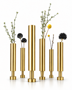 Vase à fleurs magnétique doré tendance, ensemble de vases de table modernes en métal de luxe écologique pour mariage - Product Image 2