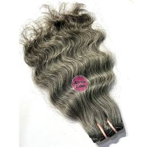 Meilleures extensions de cheveux vierges Remy gris, non traités, indiens, double trame, ondulation régulière, toutes couleurs, adaptées aux cheveux humains, 100g - Product Image 3