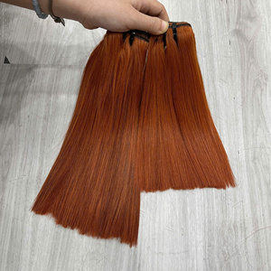 Extensiones de Cabello Humano Liso Natural Color Naranja, Cabello Virgen en Oferta - Product Image 3