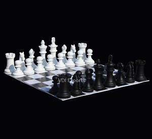 Jeu d'échecs géant de luxe moderne en résine pour événements extérieurs haut de gamme, accessoire de divertissement de mariage, ensemble de 32 pièces pour table - Product Image 1