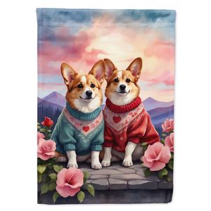 Corgi dos corazones Multicolor jardín bandera buzón decorativo patio Banner para Patio ilustraciones complementando camas de flores en tamaño - Product Image 1