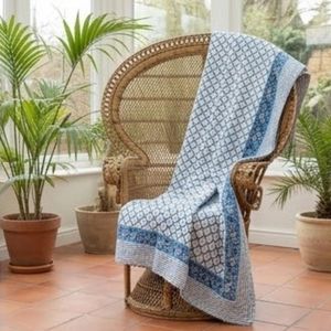 Hand Block Printed Cotton Sanganer Queen Size Kantha <b>Throws</b> <b>Large</b> Width Handmade Indian Quilt Traditional Bedding Homes Decor - Product Image 4