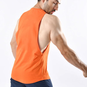 Camiseta sin mangas con aberturas laterales, color personalizado, dobladillo curvo, ropa de verano, ajuste muscular, sin costuras, estilo vintage, streetwear, secado rápido - Product Image 3