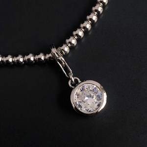 สร้อยข้อมือชาร์มประดับพลอยประจำเดือนเกิด เงินแท้ประดับเพทาย พลอยประจำเดือนเกิดเมษายน ของขวัญสำหรับผู้หญิง - Product Image 3