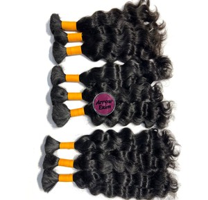 Bulk Indian Curly Raw Human Hair 100g Machine Double Weft for Braiding - Product Image 2