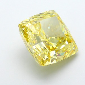 Diamant de laboratoire CVD de 15,10 carats, jaune intense fantaisie, taille coussin carré, clarté VS1, coupe EX, pierre précieuse lâche, grand bijou jaune - Product Image 2