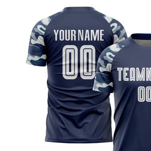 Maillot de football personnalisé pour hommes, camouflage marine, manches courtes, col rond, kit d'équipe - Product Image 4