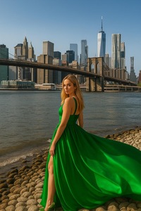 Dramatic Designer Flying Dress Satin Silk Maxi <b>Gown</b> Long Flowing Train High Fashion Photoshoot Womens Evening Party Dress - Product Image 3