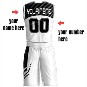 Maillots de basket personnalisés en noir et blanc, avec votre nom et votre numéro. Nouvelle conception 2026. - Product Image 5