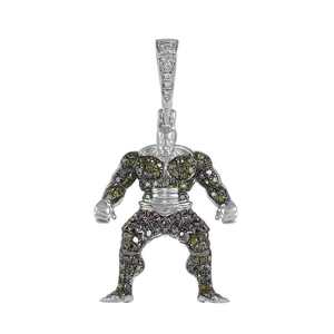 Colgante Moissanite Iced Out Hulk de Plata 925 con Baño de Rodio, Amuleto Temático Estilo Hiphop para Fiestas, para Hombres y Mujeres - Product Image 1
