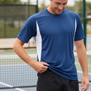 Camiseta de pickleball de manga corta para hombre, cuello redondo, corte regular, absorbe la humedad, antiolor, ventilación aerodinámica, jersey deportivo, logotipo personalizado - Product Image 5