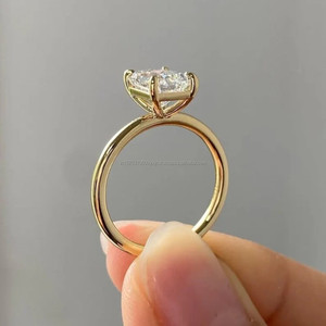 Oval Cut Moissanite Diamond <b>Solitaire</b> Engagement <b>Ring</b> in 925 Sterling <b>Silver</b> Vintage Prong Setting IGI Certified for Women - Product Image 1