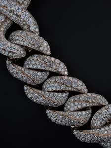 Rose Gold Plated Moissanite Cuban Link Necklace <b>Iced</b> <b>Out</b> <b>Chain</b> Necklace Round Brilliant Cut Hip Hop Jewelry - Product Image 3