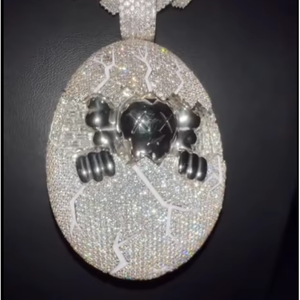 Pendentif personnalisé en diamant de laboratoire VVS, serti de diamants, pour homme, style hip-hop, or, moissanite, lettre initiale en diamant 3D, bijoux - Product Image 1