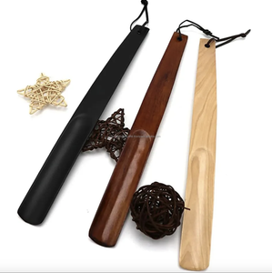 Calzador de Madera Duradero con Mango Largo para Personas Mayores, Ayuda para Ponerse los Zapatos, Calzadores de Madera de Nogal - Product Image 1