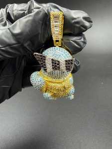 Colgante de Tortuga de Moissanita Multicolor con Diseño Único para Fiesta Hip Hop, Joyería Fina de Plata 925, Colgantes y Dijes - Product Image 2