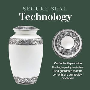 Urne funéraire en aluminium raffiné pour cendres d'adultes, conçue avec un couvercle fileté durable et sécurisé - Product Image 3