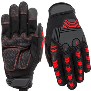 Heavy Duty Mechanic Work <b>Gloves</b> TPR Protector Oil Gas Safety Impact Heat Resistant Breathable <b>Knit</b> Wrist Cuff - Product Image 1