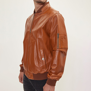 Chaqueta de Cuero Genuino para Hombre de Alta Calidad, Estilo Vintage, Chaqueta de Motero de Piel de Oveja, Abrigo de Invierno Cálido e Informal - Product Image 2