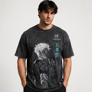 Camiseta Acid Wash para Hombre, Alta Calidad, 250 GSM, Corte Holgado, Estampado Vintage Lavado, Ropa con Acabado Acid Wash, Venta al Por Mayor, Logotipo Personalizado - Product Image 1