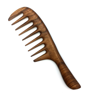 Peigne à dents larges en bois naturel, peigne démêlant fait à la main, antistatique, outil de soin des cheveux pour hommes et femmes - Product Image 2